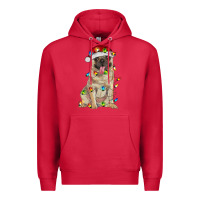Cardinal pug with christmas lights Premium Hoodie - RanaPortraitStore