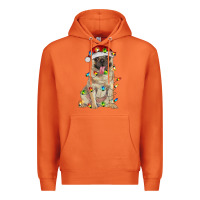 Carrot pug with christmas lights Premium Hoodie - RanaPortraitStore
