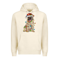 Tofu pug with christmas lights Premium Hoodie - RanaPortraitStore