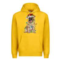 Lemon pug with christmas lights Premium Hoodie - RanaPortraitStore