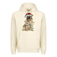 Sandshell pug with christmas lights Premium Hoodie - RanaPortraitStore