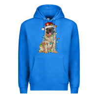 True Royal pug with christmas lights Premium Hoodie - RanaPortraitStore