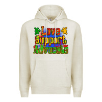 Oatmeal Heather love support advocate Premium Hoodie - Zillion Design Studio