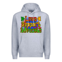 Heather Grey love support advocate Premium Hoodie - Zillion Design Studio