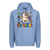 Colony Blue it's ok to be different Premium Hoodie - Zillion Design Studio