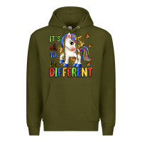 Army Green it's ok to be different Premium Hoodie - Zillion Design Studio