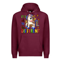 Burgundy it's ok to be different Premium Hoodie - Zillion Design Studio
