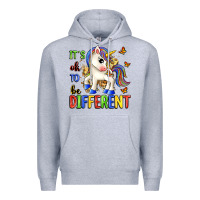 Heather Grey it's ok to be different Premium Hoodie - Zillion Design Studio
