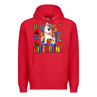 Red it's ok to be different Premium Hoodie - Zillion Design Studio