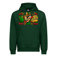 Forest Green peace love tacos Urban Hoodie - Zillion Design Studio