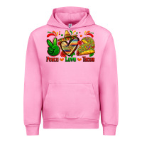 Fuchsia Pink peace love tacos Urban Hoodie - Zillion Design Studio
