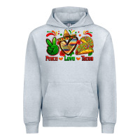 Heather Grey peace love tacos Urban Hoodie - Zillion Design Studio