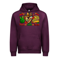 Mauve Wine peace love tacos Urban Hoodie - Zillion Design Studio