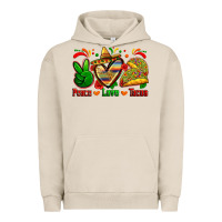 Pigment French Oak peace love tacos Urban Hoodie - Zillion Design Studio