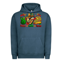 Pigment Midnight Navy peace love tacos Urban Hoodie - Zillion Design Studio