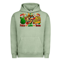 Pigment Oil Green peace love tacos Urban Hoodie - Zillion Design Studio