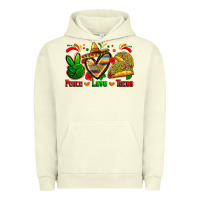 Pigment Pistachio peace love tacos Urban Hoodie - Zillion Design Studio