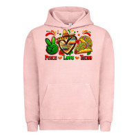 Pigment Salmon peace love tacos Urban Hoodie - Zillion Design Studio