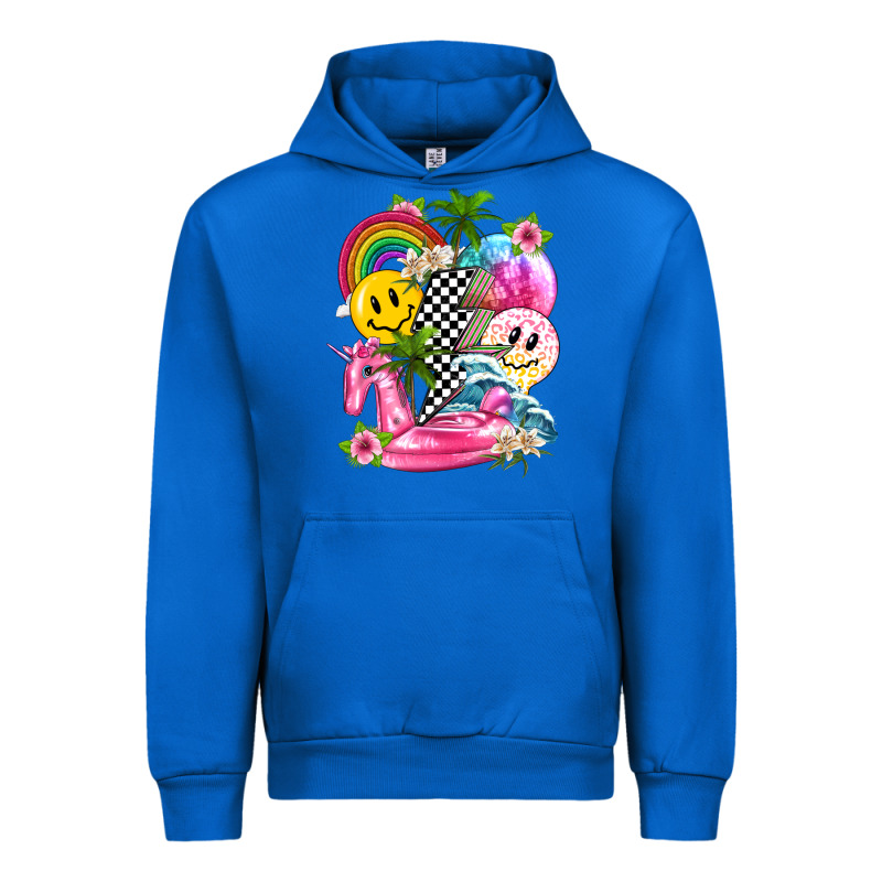Summer Smile Face And Beach Vibes With Rainbow Tbw Urban Hoodie by texasbilliewilder | Teevron
