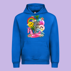 Summer Smile Face And Beach Vibes With Rainbow Tbw Urban Hoodie Designed By Texasbilliewilder