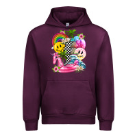 Mauve Wine summer smile face and beach vibes with rainbow tbw Urban Hoodie - texasbilliewilder