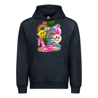 Navy summer smile face and beach vibes with rainbow tbw Urban Hoodie - texasbilliewilder