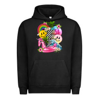 Pigment Black summer smile face and beach vibes with rainbow tbw Urban Hoodie - texasbilliewilder