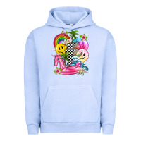 Pigment Grape Ice summer smile face and beach vibes with rainbow tbw Urban Hoodie - texasbilliewilder