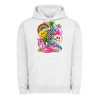 Pigment Lunar Rock summer smile face and beach vibes with rainbow tbw Urban Hoodie - texasbilliewilder