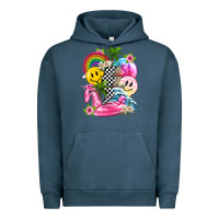 Pigment Midnight Navy summer smile face and beach vibes with rainbow tbw Urban Hoodie - texasbilliewilder
