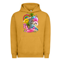 Pigment Peanut Butter summer smile face and beach vibes with rainbow tbw Urban Hoodie - texasbilliewilder