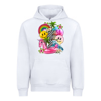 White summer smile face and beach vibes with rainbow tbw Urban Hoodie - texasbilliewilder