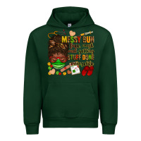 Forest Green messy bun face mask & getting stuff done  #nurselife Urban Hoodie - Zillion Design Studio