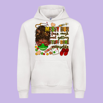 Messy Bun Face Mask & Getting Stuff Done  #nurselife Urban Hoodie Designed By Zillion Design Studio