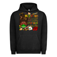 Pigment Black messy bun face mask & getting stuff done  #nurselife Urban Hoodie - Zillion Design Studio