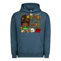 Pigment Midnight Navy messy bun face mask & getting stuff done  #nurselife Urban Hoodie - Zillion Design Studio