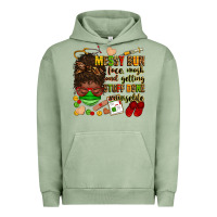 Pigment Oil Green messy bun face mask & getting stuff done  #nurselife Urban Hoodie - Zillion Design Studio