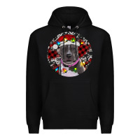 Black pitbull and buffalo plaid Premium Hoodie - RanaPortraitStore