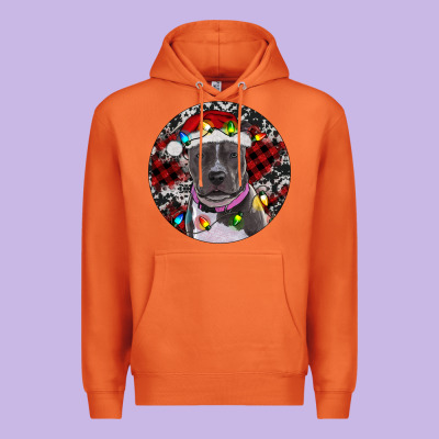 Pitbull And Buffalo Plaid Premium Hoodie Designed By Ranaportraitstore