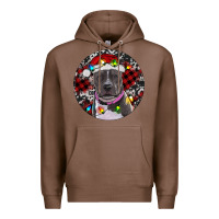 Chestnut pitbull and buffalo plaid Premium Hoodie - RanaPortraitStore