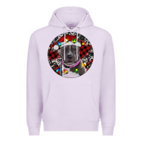 Lilac pitbull and buffalo plaid Premium Hoodie - RanaPortraitStore