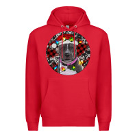 Red pitbull and buffalo plaid Premium Hoodie - RanaPortraitStore