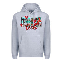 Heather Grey ekg tech Premium Hoodie - texasbilliewilder