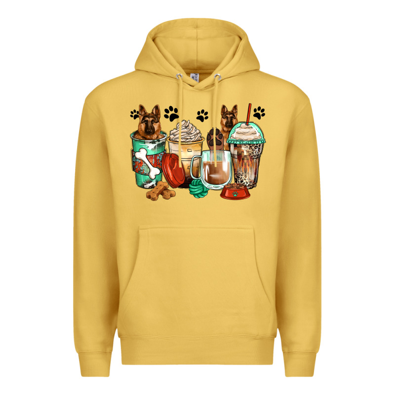 German Shepherds Coffee Cups Premium Hoodie by Zillion Design Studio | Teevron