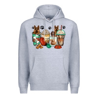 Heather Grey german shepherds coffee cups Premium Hoodie - Zillion Design Studio