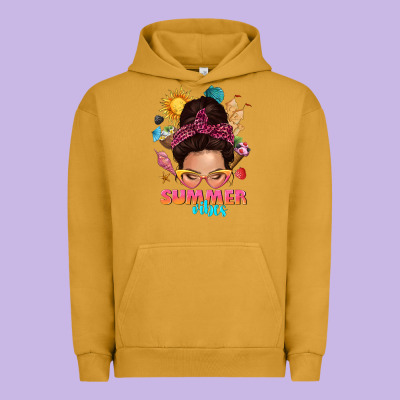 Summer Vibes Messy Bun Tbw Urban Hoodie Designed By Texasbilliewilder