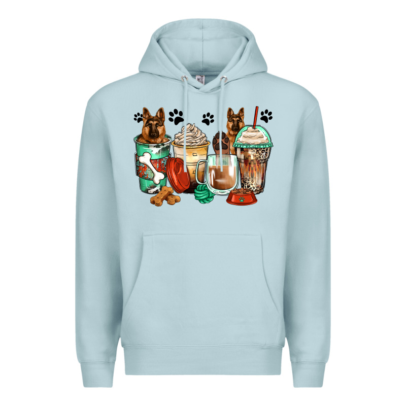 German Shepherds Coffee Cups Premium Hoodie by Zillion Design Studio | Teevron