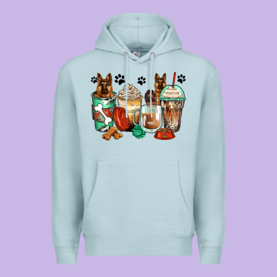 German Shepherds Coffee Cups Premium Hoodie Designed By Zillion Design Studio