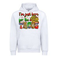 White i'm just here for the tacos Urban Hoodie - Zillion Design Studio