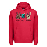 Cardinal peace love chihuahua Premium Hoodie - RanaPortraitStore
